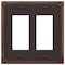 Amerelle Amerelle Imperial Bead Aged Bronze 2 gang Die-Cast Metal Decorator Wall Plate 1 pk 74RRDB - alternate 2